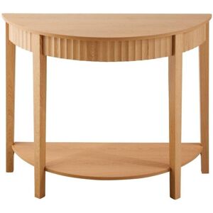 Calicosy Console arrondie 2 niveaux H76 cm - Effet Bois clair Beige 100x76x40cm - Publicité Calicosy Console arrondie 2 niveaux H76 cm - Effet Bois clair Beige 100x76x40cm - Publicité