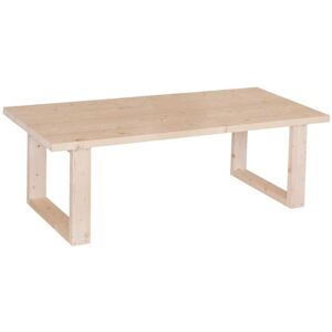 Decowood Table basse en bois massif beige 120x60cm Beige 120x45x60cm - Publicité Decowood Table basse en bois massif beige 120x60cm Beige 120x45x60cm - Publicité
