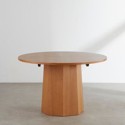 Maisons du Monde Table à manger ronde extensible placage chêne, L120/180 cm Marron 120x75.3x120cm - Publicité Maisons du Monde Table à manger ronde extensible placage chêne, L120/180 cm Marron 120x75.3x120cm - Publicité