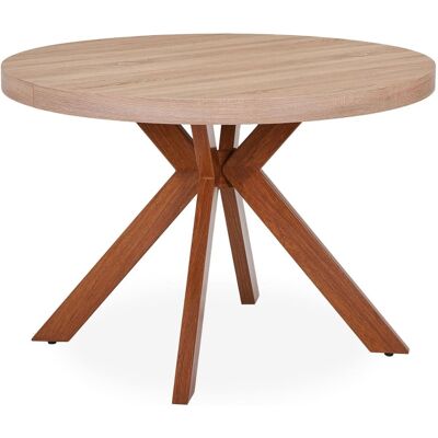 Menzzo Table ronde extensible 10 places avec 3 rallonges marron Marron 110x75x110cm - Publicité Menzzo Table ronde extensible 10 places avec 3 rallonges marron Marron 110x75x110cm - Publicité