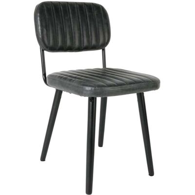 Mathi Design Chaise de table aspect cuir noir Noir 0x81x46cm - Publicité Mathi Design Chaise de table aspect cuir noir Noir 0x81x46cm - Publicité