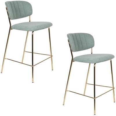 Mathi Design Tabourets de comptoir en tissu vert clair - Lot de 2 Vert 0x89x48cm - Publicité Mathi Design Tabourets de comptoir en tissu vert clair - Lot de 2 Vert 0x89x48cm - Publicité