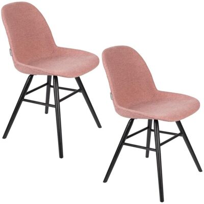Zuiver Lot de 2 chaises en tissu rose Rose 55x82x49cm - Publicité Zuiver Lot de 2 chaises en tissu rose Rose 55x82x49cm - Publicité