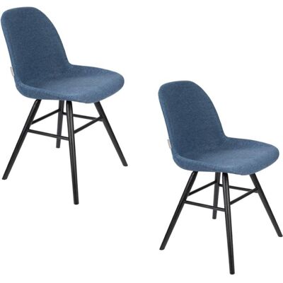 Zuiver Lot de 2 chaises design tissu bleu Bleu 55x82x49cm - Publicité Zuiver Lot de 2 chaises design tissu bleu Bleu 55x82x49cm - Publicité