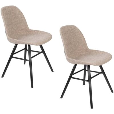 Zuiver Lot de 2 chaises en tissu beige design Beige 55x82x49cm - Publicité Zuiver Lot de 2 chaises en tissu beige design Beige 55x82x49cm - Publicité