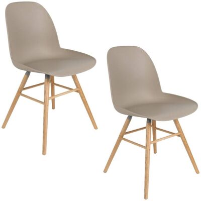 Zuiver Lot de 2 chaises de table en polypropylene taupe Marron 55x82x49cm - Publicité Zuiver Lot de 2 chaises de table en polypropylene taupe Marron 55x82x49cm - Publicité