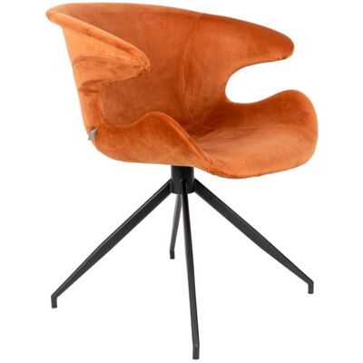 Fauteuil Mia de Zuiver - Velours Orange - Style Rétro 60s - Publicité Fauteuil Mia de Zuiver - Velours Orange - Style Rétro 60s - Publicité