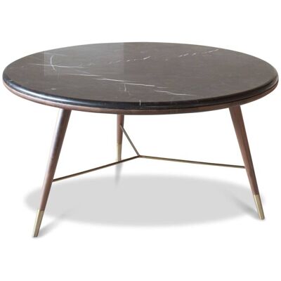 PIB Table Basse Ronde en Marbre Noir - Table d'Appoint - Publicité PIB Table Basse Ronde en Marbre Noir - Table d'Appoint - Publicité
