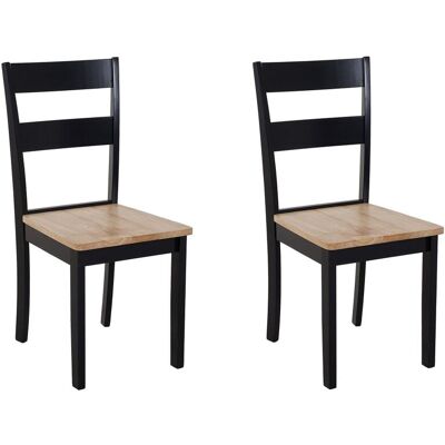 Beliani Lot de 2 chaises de salle à manger en bois noir 40x89cm Noir 43x89x45cm - Publicité Beliani Lot de 2 chaises de salle à manger en bois noir 40x89cm Noir 43x89x45cm - Publicité