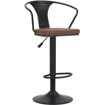 MOYCOR Chaise de bar pivotante en fer noir et simili cuir marron Marron 47x88x50cm - Publicité MOYCOR Chaise de bar pivotante en fer noir et simili cuir marron Marron 47x88x50cm - Publicité