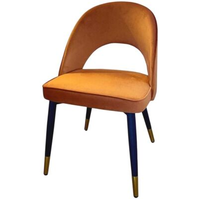 Mathi Design Chaise de repas en velours orange tendance Orange 51x84x51cm - Publicité Mathi Design Chaise de repas en velours orange tendance Orange 51x84x51cm - Publicité