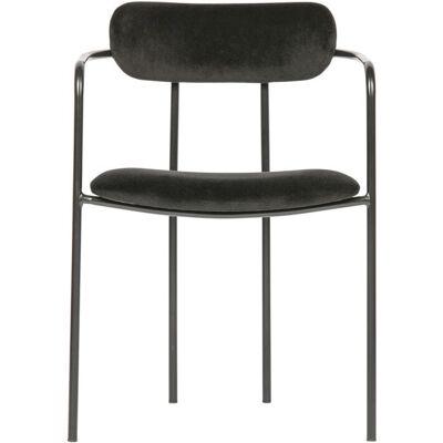 WOOOD Chaise en velour noir Noir 52x74x50cm - Publicité WOOOD Chaise en velour noir Noir 52x74x50cm - Publicité