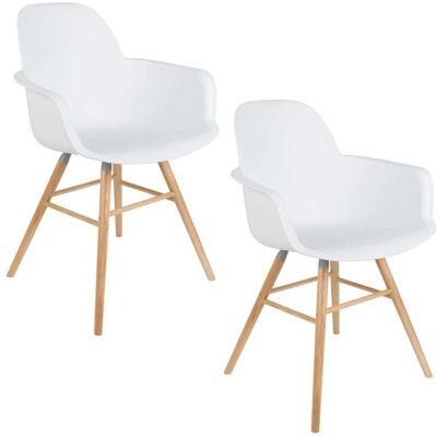 Zuiver Lot de 2 fauteuils de table en polypropylene blanc Blanc 55x82x59cm - Publicité Zuiver Lot de 2 fauteuils de table en polypropylene blanc Blanc 55x82x59cm - Publicité