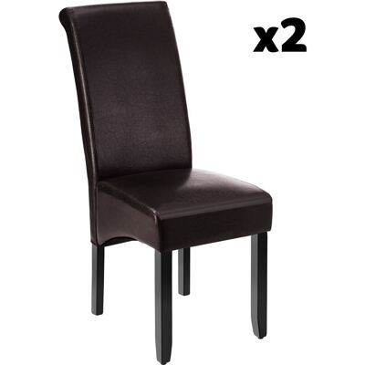 Tectake Ensemble 2 chaises salle à manger aspect cuir ergonomique cappuccino Marron 45x106x44cm - Publicité Tectake Ensemble 2 chaises salle à manger aspect cuir ergonomique cappuccino Marron 45x106x44cm - Publicité