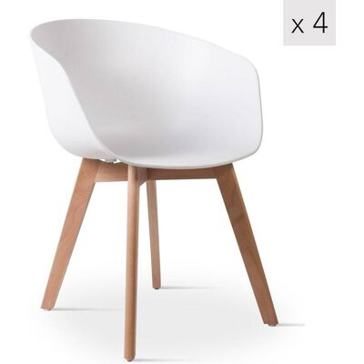 Nordlys Lot de 4 chaises de salle à manger scandinaves en polypropylène blanc Blanc 56x76x55cm - Publicité Nordlys Lot de 4 chaises de salle à manger scandinaves en polypropylène blanc Blanc 56x76x55cm - Publicité