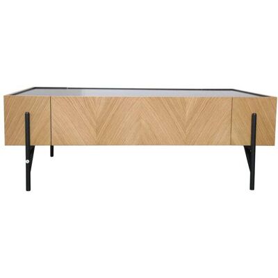 Concept Usine Table basse en bois clair avec 2 grands tiroirs Marron 120x42x68cm - Publicité Concept Usine Table basse en bois clair avec 2 grands tiroirs Marron 120x42x68cm - Publicité