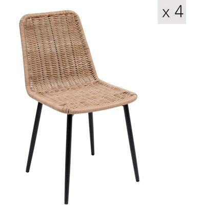 Nordlys Lot de 4 chaises de salle à manger en fibres Marron 47x83x43cm - Publicité Nordlys Lot de 4 chaises de salle à manger en fibres Marron 47x83x43cm - Publicité