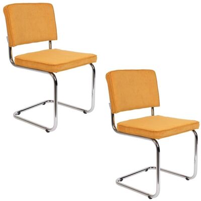 Chaises en velours Ridge Rib Zuiver - Lot de 2 - Publicité Chaises en velours Ridge Rib Zuiver - Lot de 2 - Publicité