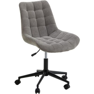 IDIMEX Chaise de bureau sur roulettes en velours côtelé, gris Gris 54x80x61cm - Publicité IDIMEX Chaise de bureau sur roulettes en velours côtelé, gris Gris 54x80x61cm - Publicité