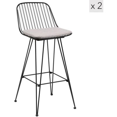 Nordlys Lot de 2 tabourets de bar industriels en métal gris Gris 43x90x41cm - Publicité Nordlys Lot de 2 tabourets de bar industriels en métal gris Gris 43x90x41cm - Publicité