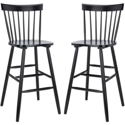 Safavieh Ensemble de 2 tabourets de bar en bois de caoutchouc noir Noir 50x111x53cm - Publicité Safavieh Ensemble de 2 tabourets de bar en bois de caoutchouc noir Noir 50x111x53cm - Publicité
