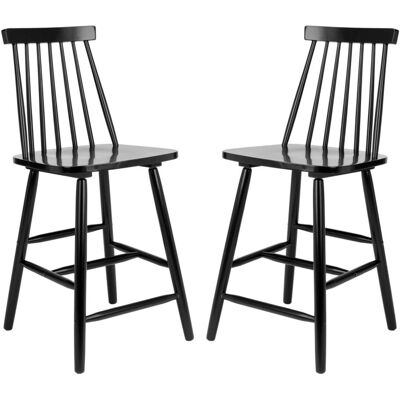 Safavieh Ensemble de 2 tabourets de bar en bois de caoutchouc noir Noir 45x100x52cm - Publicité Safavieh Ensemble de 2 tabourets de bar en bois de caoutchouc noir Noir 45x100x52cm - Publicité