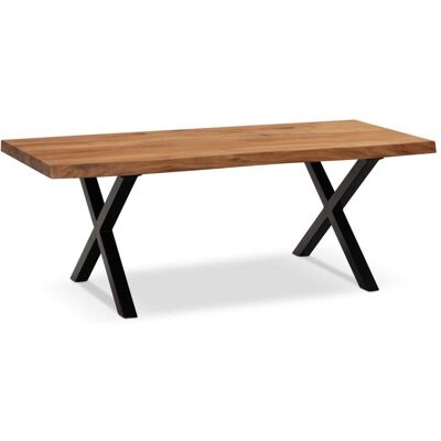FineBuy Table Basse en Acacia - Bois Naturel, Structure Métallique Noire - Publicité FineBuy Table Basse en Acacia - Bois Naturel, Structure Métallique Noire - Publicité