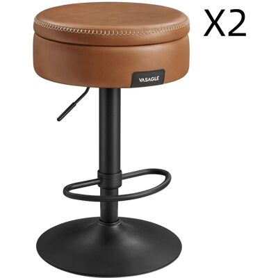 VASAGLE Tabourets de bar pivotant à 360° lot de 2 hauteur réglable marron Marron 41x81x41cm - Publicité VASAGLE Tabourets de bar pivotant à 360° lot de 2 hauteur réglable marron Marron 41x81x41cm - Publicité