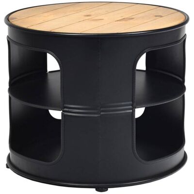 Giantex Table basse ronde à 3 niveaux métal et bois noir 50 x 50 x 41,5cm Marron 50x41x50cm - Publicité Giantex Table basse ronde à 3 niveaux métal et bois noir 50 x 50 x 41,5cm Marron 50x41x50cm - Publicité