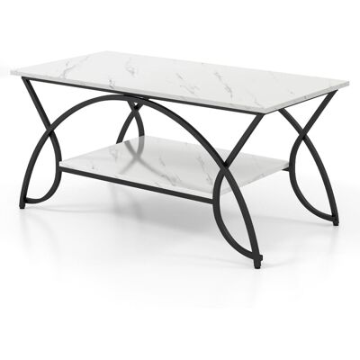 Giantex Table basse à 2 niveaux moderne réglable métal blanc 50x100x45cm Blanc 100x45x50cm - Publicité Giantex Table basse à 2 niveaux moderne réglable métal blanc 50x100x45cm Blanc 100x45x50cm - Publicité