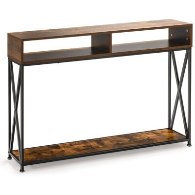 Giantex Table console industrielle couleur café 120x23x79 cm Marron 120x79x23cm - Publicité Giantex Table console industrielle couleur café 120x23x79 cm Marron 120x79x23cm - Publicité
