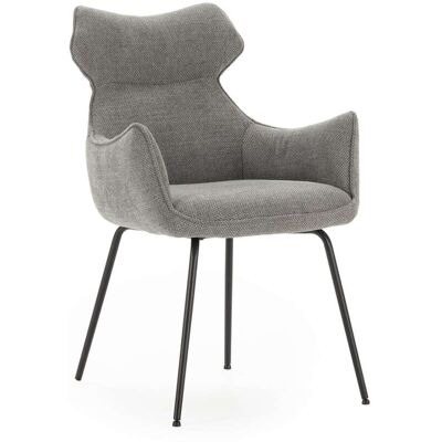 That's Casa Lot de 2 fauteuils en velours côtelé avec pieds en métal 60x65 h90 cm Gris 60x91x65cm - Publicité That's Casa Lot de 2 fauteuils en velours côtelé avec pieds en métal 60x65 h90 cm Gris 60x91x65cm - Publicité