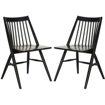Safavieh Ensemble de 2 chaises de salle à manger en bois de caoutchouc noir Noir 53x86x55cm - Publicité Safavieh Ensemble de 2 chaises de salle à manger en bois de caoutchouc noir Noir 53x86x55cm - Publicité