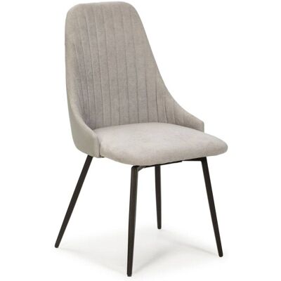 That's Casa Lot de 2 chaises en tissu avec pieds en métal 43x44 h90 cm Gris 43x90x44cm - Publicité That's Casa Lot de 2 chaises en tissu avec pieds en métal 43x44 h90 cm Gris 43x90x44cm - Publicité