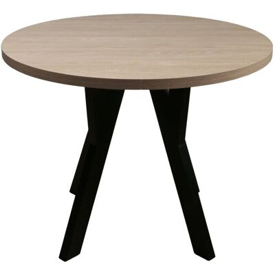Selsey Table extensible aspect chêne/noir 100 180x100 cm Beige 100x77x100cm - Publicité Selsey Table extensible aspect chêne/noir 100 180x100 cm Beige 100x77x100cm - Publicité