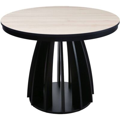 Selsey Table extensible aspect hêtre/noir 100 140x100 cm Beige 100x75x100cm - Publicité Selsey Table extensible aspect hêtre/noir 100 140x100 cm Beige 100x75x100cm - Publicité