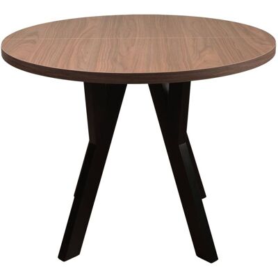 Selsey Table extensible aspect noyer/noir 100 180x100 cm Marron 100x77x100cm - Publicité Selsey Table extensible aspect noyer/noir 100 180x100 cm Marron 100x77x100cm - Publicité