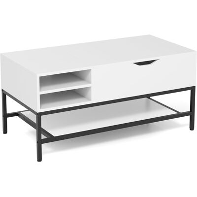 Giantex Table basse plateau relevable vérin à gaz blanc 100 x 49,5 x 47cm Blanc 100x48x50cm - Publicité Giantex Table basse plateau relevable vérin à gaz blanc 100 x 49,5 x 47cm Blanc 100x48x50cm - Publicité