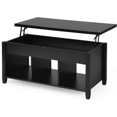 Giantex Table basse relevable moderne avec compartiment caché noir Noir 105x49x50cm - Publicité Giantex Table basse relevable moderne avec compartiment caché noir Noir 105x49x50cm - Publicité