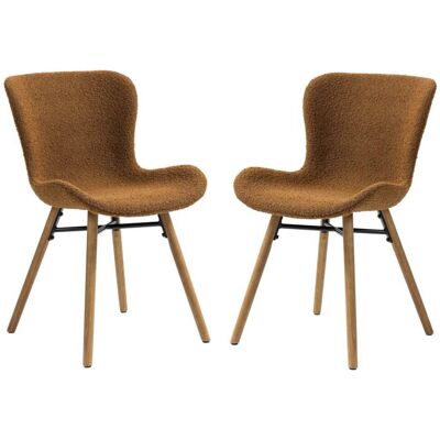 Mathi Design Lot de 2 chaises de repas en tissu bouclé rouille Rouge 58x81x49cm - Publicité Mathi Design Lot de 2 chaises de repas en tissu bouclé rouille Rouge 58x81x49cm - Publicité