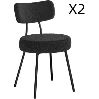 VASAGLE Chaises salle à manger lot de 2 cader en acier, salon coiffeuse noir Noir 59x83x49cm - Publicité VASAGLE Chaises salle à manger lot de 2 cader en acier, salon coiffeuse noir Noir 59x83x49cm - Publicité
