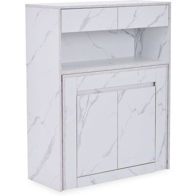 Menzzo Console extensible avec rangement effet marbre blanc Blanc 95x120x40cm - Publicité Menzzo Console extensible avec rangement effet marbre blanc Blanc 95x120x40cm - Publicité