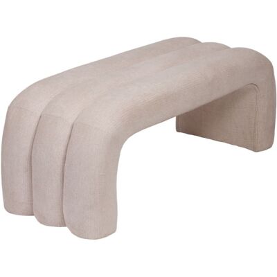 Amadeus Banc contemporain en tissu bouclé beige et bois 122 cm Beige 122x47x47cm - Publicité Amadeus Banc contemporain en tissu bouclé beige et bois 122 cm Beige 122x47x47cm - Publicité
