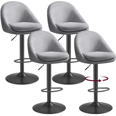 VASAGLE Tabourets de bar lot de 4 réglable en hauteur pivotant à 360° gris Gris 50x99x52cm - Publicité VASAGLE Tabourets de bar lot de 4 réglable en hauteur pivotant à 360° gris Gris 50x99x52cm - Publicité