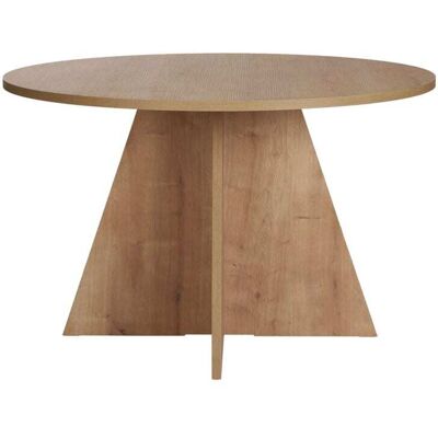 Drawer Table à manger 4 personnes ronde en bois - bois clair Marron 120x75x120cm - Publicité Drawer Table à manger 4 personnes ronde en bois - bois clair Marron 120x75x120cm - Publicité