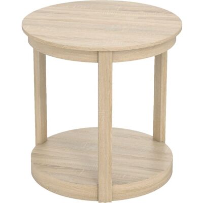 Giantex Table basse ronde en bois à 2 niveaux beige Beige 61x61x61cm - Publicité Giantex Table basse ronde en bois à 2 niveaux beige Beige 61x61x61cm - Publicité
