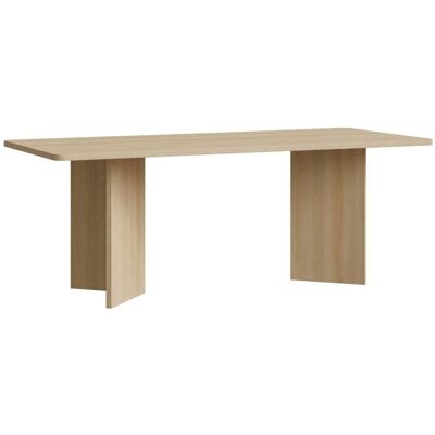 Selsey Table à manger rectangulaire 204x90 cm, finition chêne Beige 90x75x204cm - Publicité Selsey Table à manger rectangulaire 204x90 cm, finition chêne Beige 90x75x204cm - Publicité