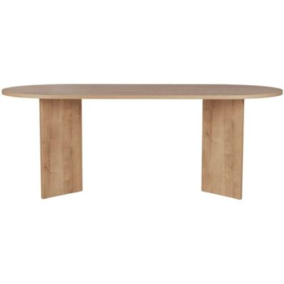 Calicosy Table à manger avec plateau ovale l200 cm - chêne Marron 200x75x90cm - Publicité Calicosy Table à manger avec plateau ovale l200 cm - chêne Marron 200x75x90cm - Publicité
