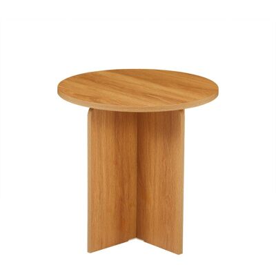 Baita Table d'appoint ronde effet chêne h50cm Marron 50x50x50cm - Publicité Baita Table d'appoint ronde effet chêne h50cm Marron 50x50x50cm - Publicité