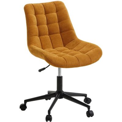 IDIMEX Chaise de bureau sur roulettes en velours côtelé, jaune moutarde Jaune 54x80x61cm - Publicité IDIMEX Chaise de bureau sur roulettes en velours côtelé, jaune moutarde Jaune 54x80x61cm - Publicité